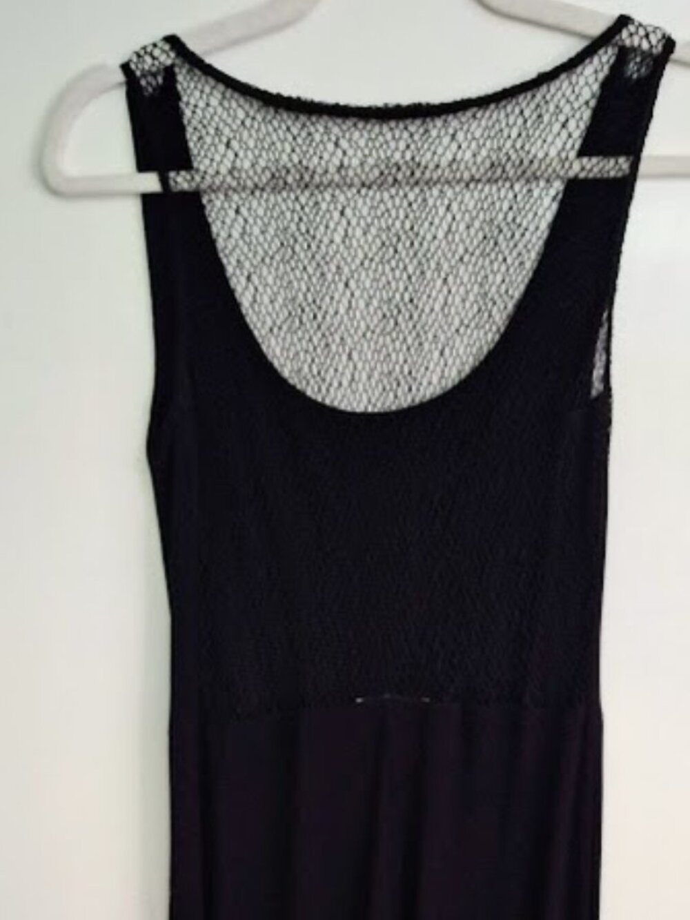 Bruno Duluc Vintage Black Maxi Dress with Mesh Back – Size Medium